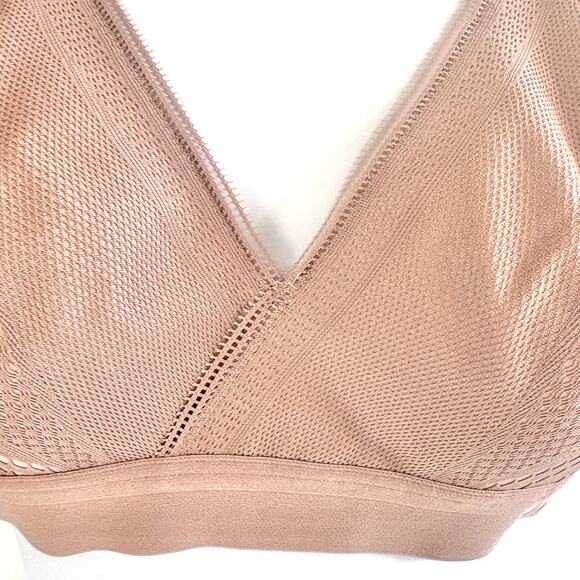LULULEMON Awake to Lace Wireless Bra D34 Soft Sand Crepe Nude Beige Mesh 34D - Picture 5 of 16